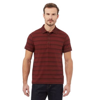 Big and tall red stripe polo shirt